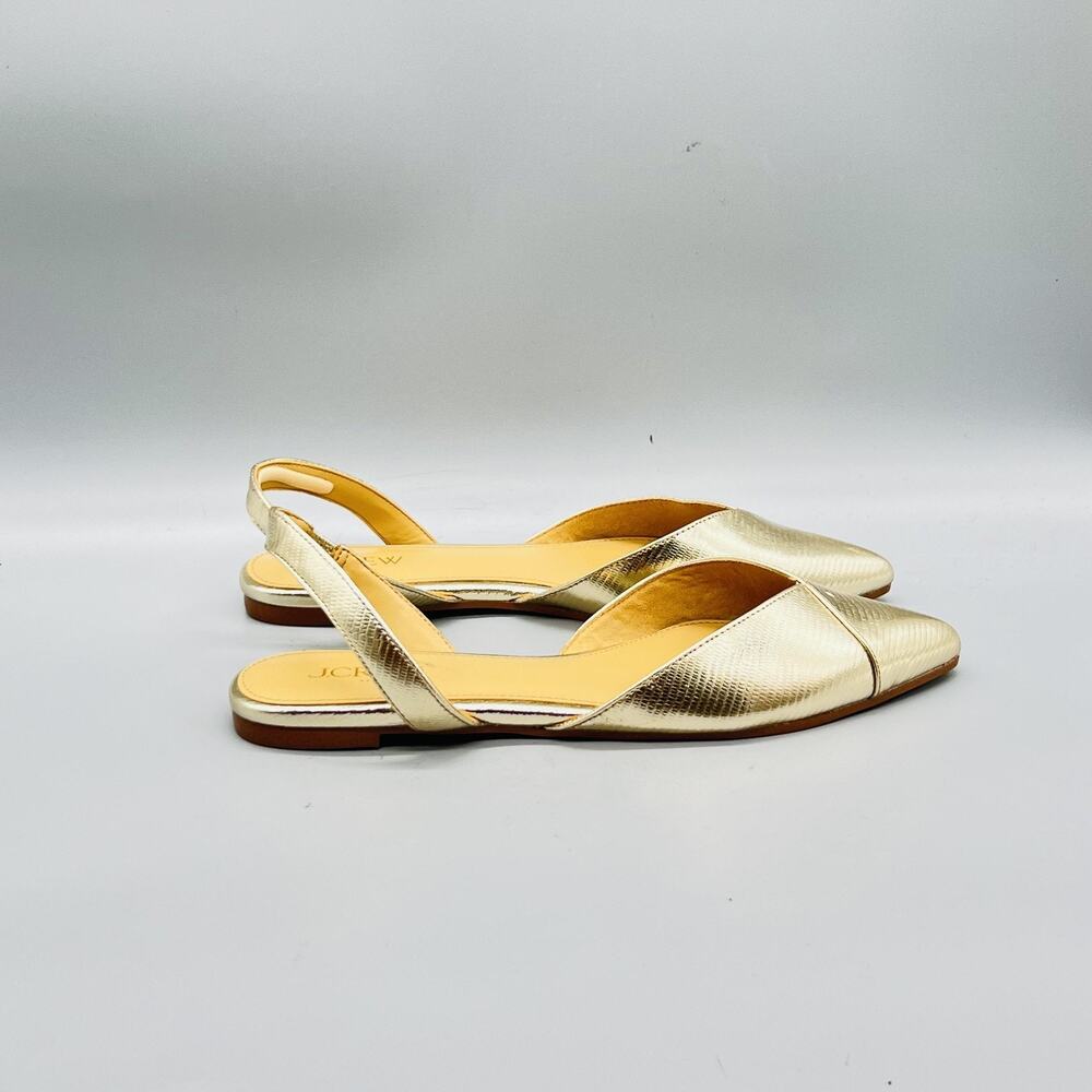 J. Crew Factory Metallic Gold Slingback Flats
